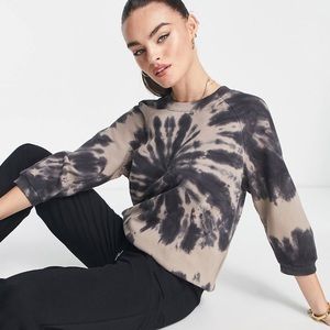 Madewell Tie Dye Black Wash Sweatshirt